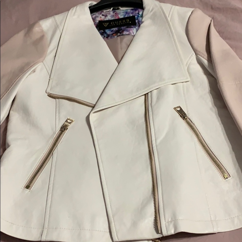 Guess pink and white leather jacket - Picture 6 of 7